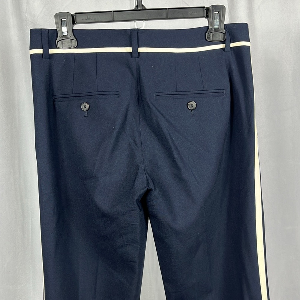 Vince Wool Nautical Strapping Tuxedo Navy Blue Pants. - Picture 6 of 9